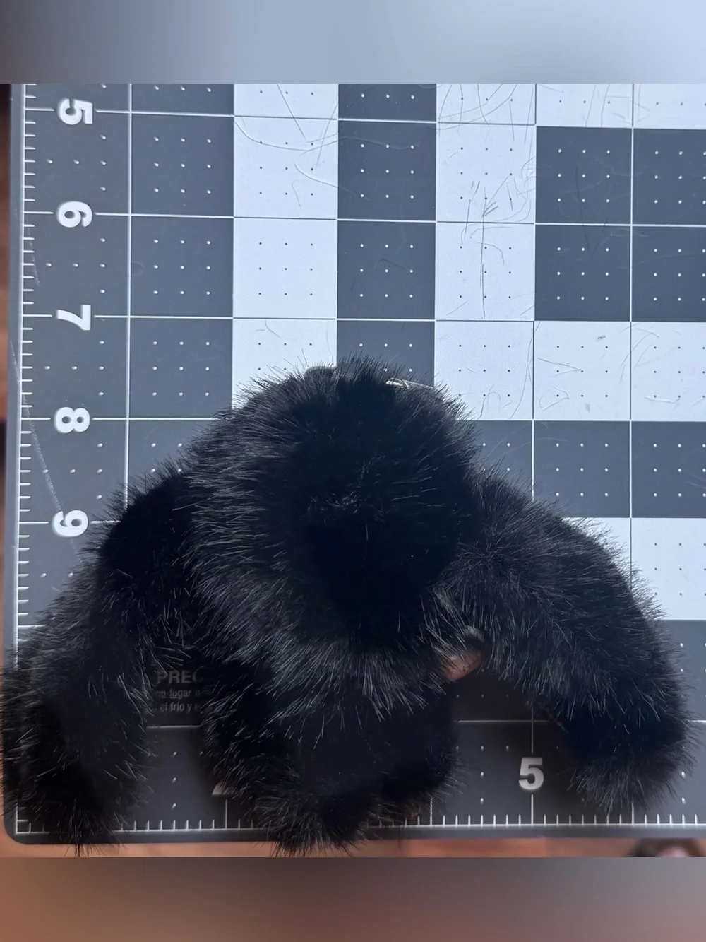 NIP Black Fluffy Bunny Keychain Bag Charm Faux Fur Lop Ear